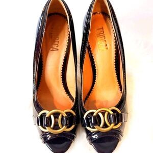 TRIBECCA by Kenneth Cole Patent Leather Peep-Toe